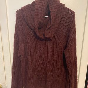Burgundy turtle neck sweater